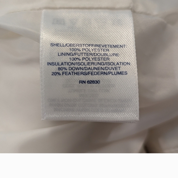 NWT Lands' End Women's Cream Puffer Jacket Real Down Feathers Plus Size 2X - Picture 6 of 9